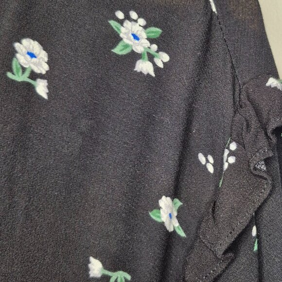 NWT Old Navy Black Floral Print Dress with Ruffle Hem Plus Size 4X - Picture 4 of 9